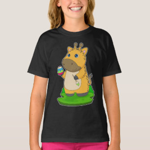 Giraffe Easter Easter egg Paint brush T-Shirt