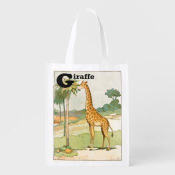 Giraffe Eating Acacia In The Desert Grocery Bag by kidslife at Zazzle