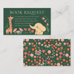 Giraffe Elephant Jungle Zoo Animal Book Request Enclosure Card