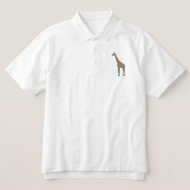 Giraffe Embroidered Polo Shirt (Design Front)
