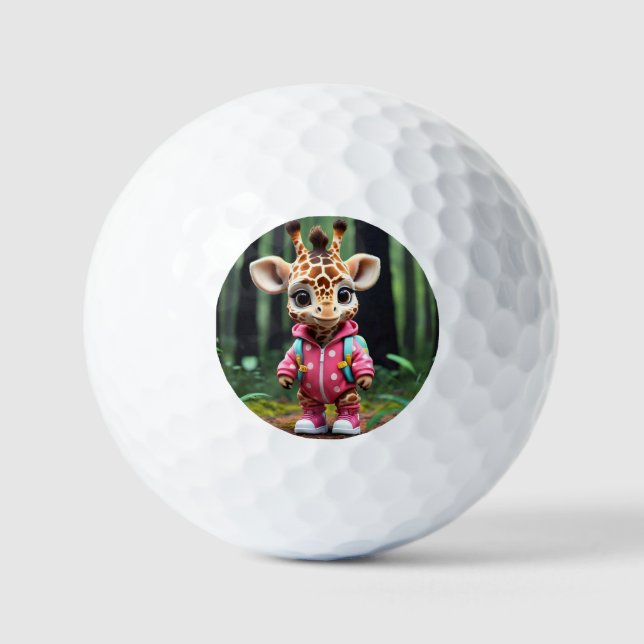 "Giraffe Explores Nature" Golf Balls (Front)