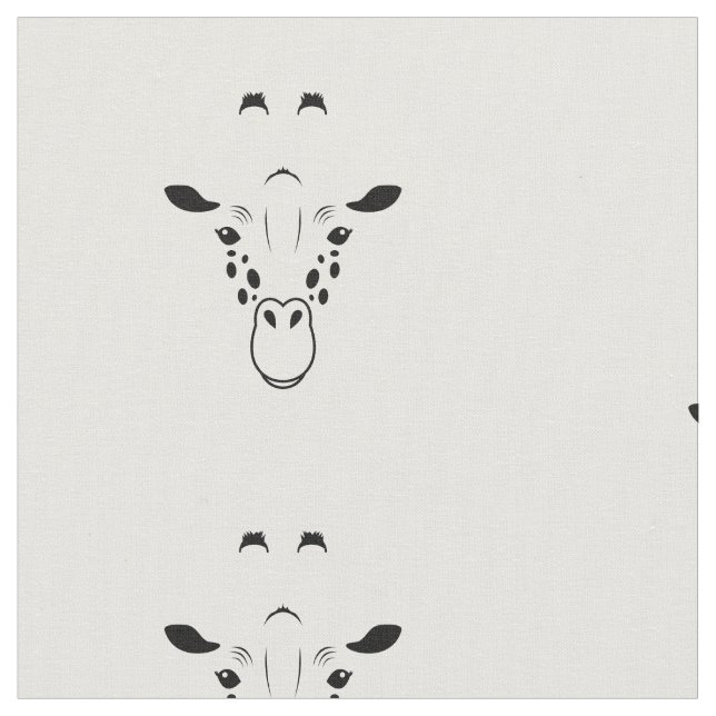 Giraffe Face Silhouette Fabric (Close Up)