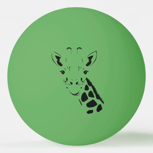 Giraffe Face Silhouette Ping-Pong Ball (Front)