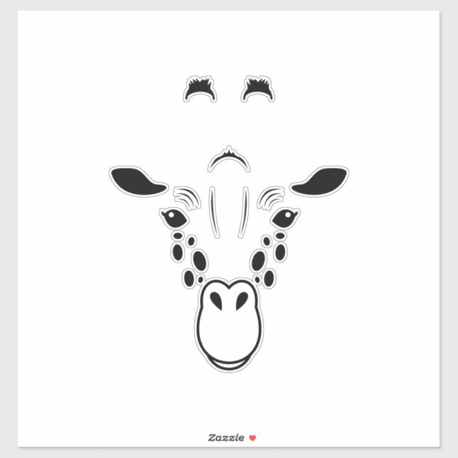 Giraffe Face Silhouette Sticker (Sheet)