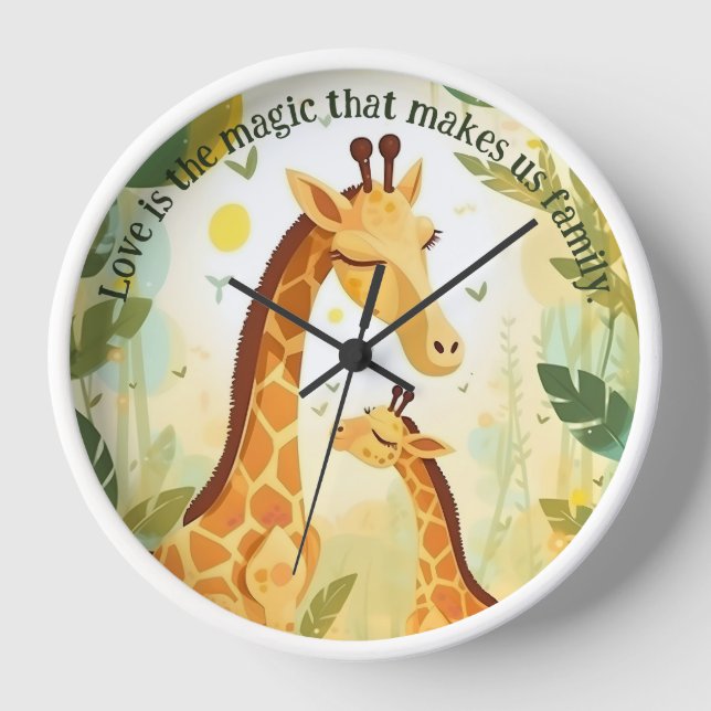 Giraffe Family | Animal | Wall Clock (Front)