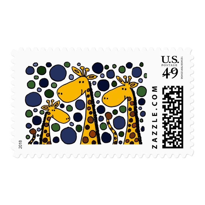 Giraffe Family Art Abstract Stamps