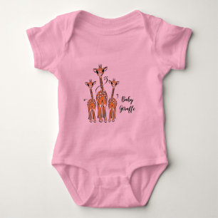 Giraffe family, baby bodysuit