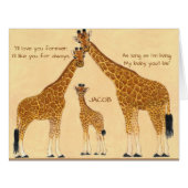 Giraffe Family - Birth Announcement (Front Horizontal)