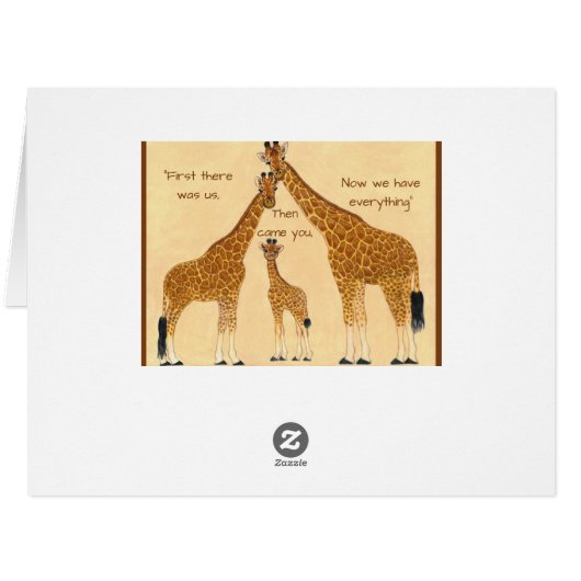 Giraffe Family - Birth Announcement (Back Horizontal)