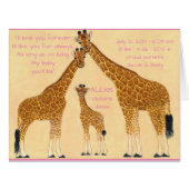 Giraffe Family - Birth Announcement (Front Horizontal)