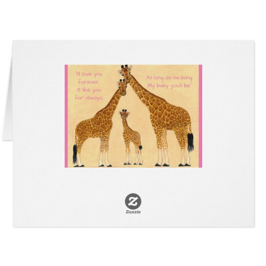 Giraffe Family - Birth Announcement (Back Horizontal)