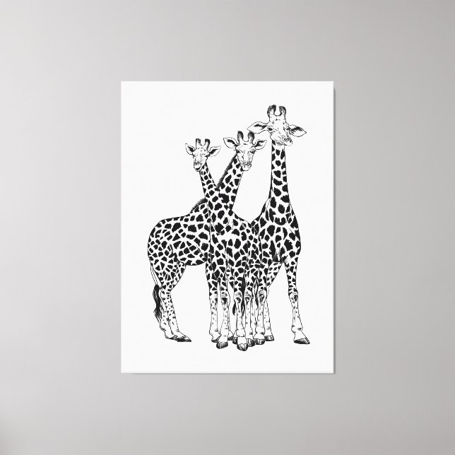 Giraffe family canvas print (Front)