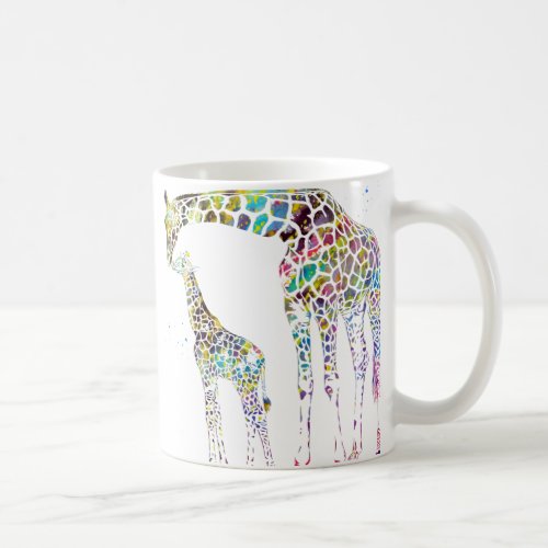 Giraffe family coffee mug