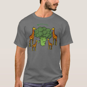 Giraffe Family Eating Broccoli Tree T-Shirt