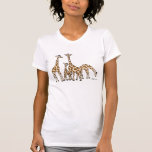 Giraffe Family In Brown and Beige Woman&#39;s Tshirt