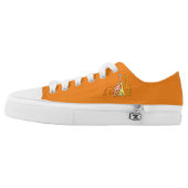 Giraffe Family In Orange and Yellow Lowtop Shoes (Left Shoe Outside)