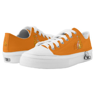Giraffe Family In Orange and Yellow Lowtop Shoes
