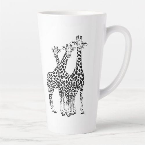 Giraffe family latte mug