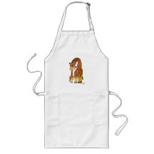 Giraffe Family Long Apron