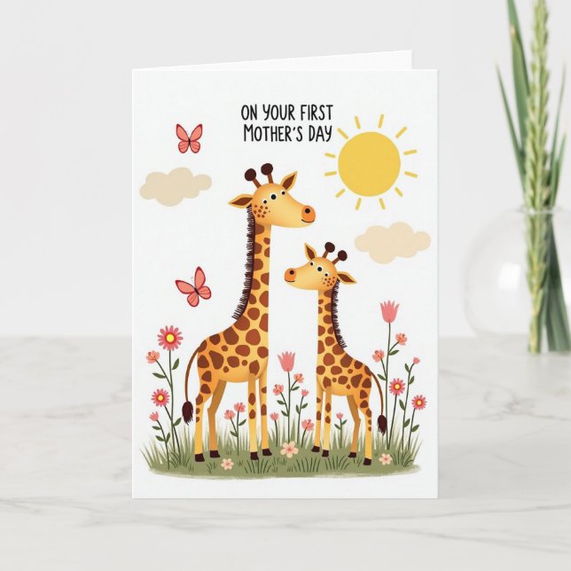 Giraffe Family Mothers Day Card (Front)