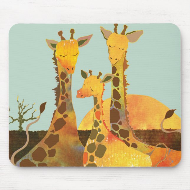 Giraffe Family Mouse Pad (Front)
