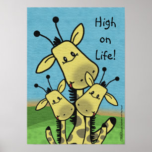 Giraffe Family Poster