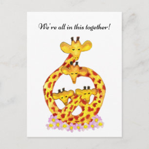 Giraffe Family - We're all in this together! Postcard