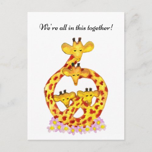 Giraffe Family _ Were all in this together Postcard