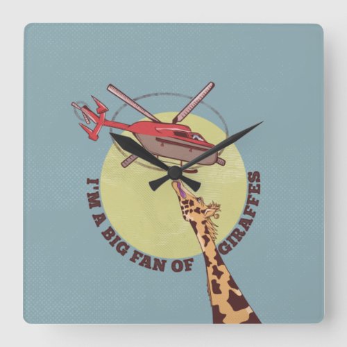 Giraffe fan square wall clock