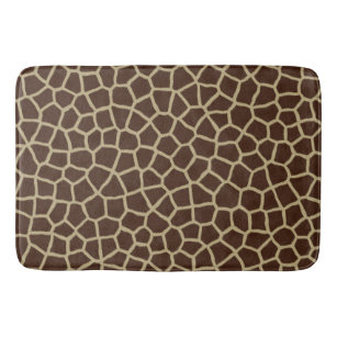 Giraffe faux fur print bath mat