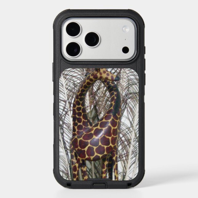 Giraffe feeding time lovely animal print otterbox iPhone case (Back)