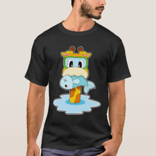 Giraffe Fisher Fish Fishing T-Shirt