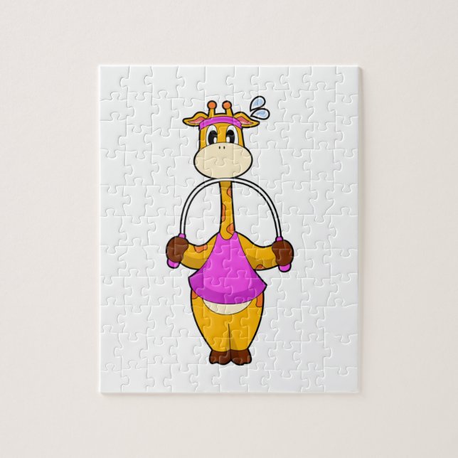 Giraffe Fitness Rope Jigsaw Puzzle (Vertical)