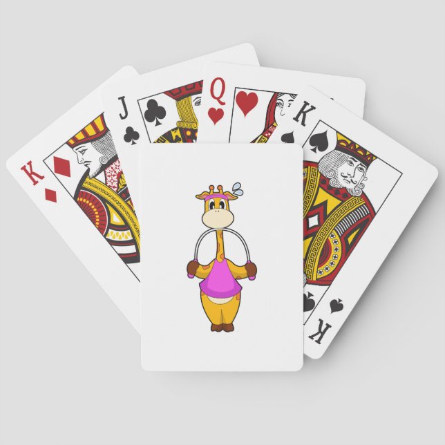 Giraffe Fitness Rope Poker Cards (Back)