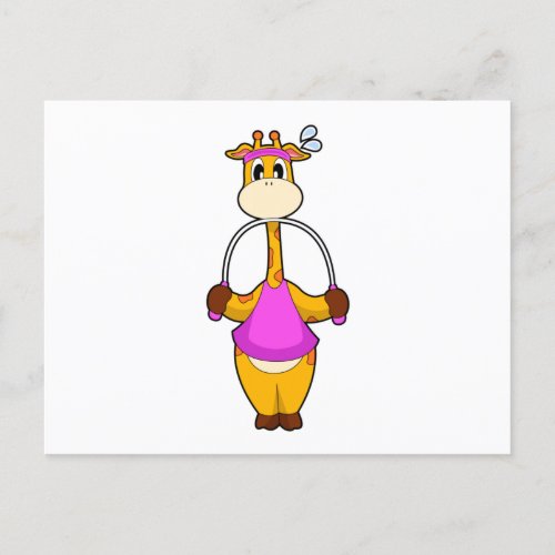 Giraffe Fitness Rope Postcard