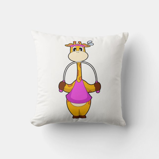 Giraffe Fitness Rope Throw Pillow (Front)