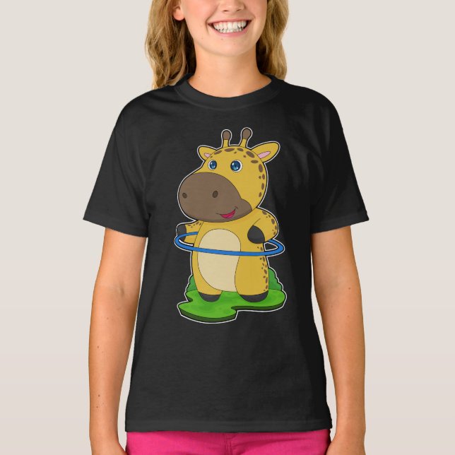 Giraffe Fitness Sports Gymnastics T-Shirt (Front)