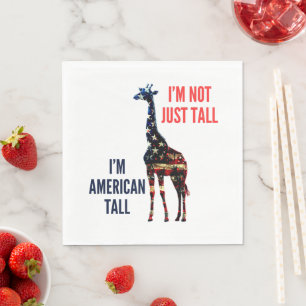 Giraffe Flag America Napkins