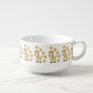 Giraffe Floral Soup Mug