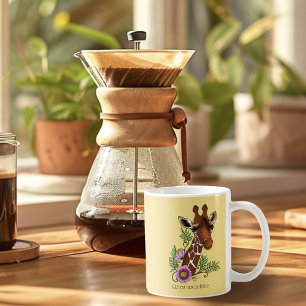 Giraffe Flowers Yellow Cute Wildlife Coffee Mug
