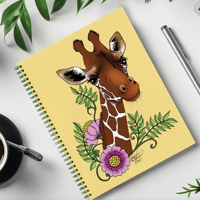 Giraffe Flowers Yellow Cute Wildlife Notebook (Creator Uploaded)