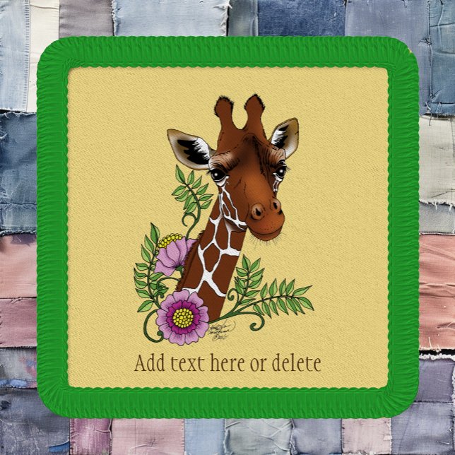 Giraffe Flowers Yellow Cute Wildlife Patch (Creator Uploaded)