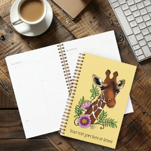 Giraffe Flowers Yellow Cute Wildlife Planner