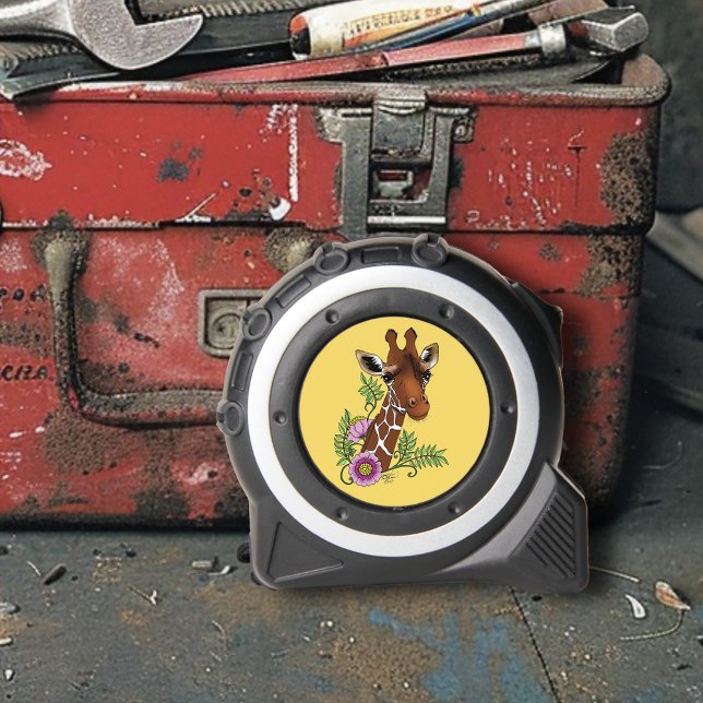 Giraffe Flowers Yellow Cute Wildlife Tape Measure (Creator Uploaded)