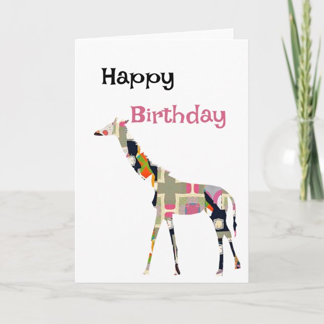 Giraffe Folded Greeting Card (Front)
