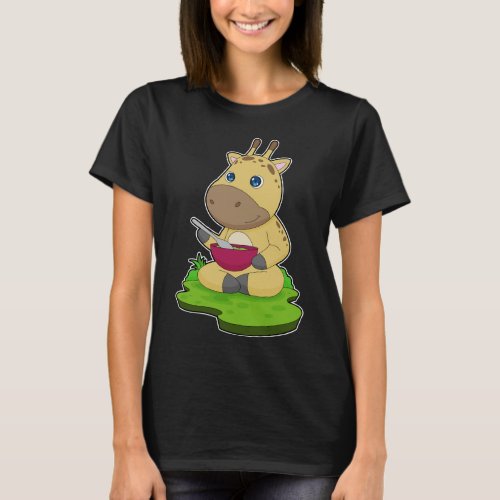 Giraffe Food Bowl T_Shirt