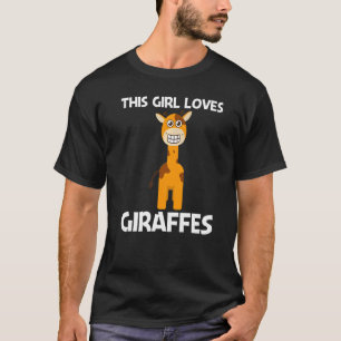 Giraffe For Girls Kids Safari Wildlife Animal 1 T-Shirt