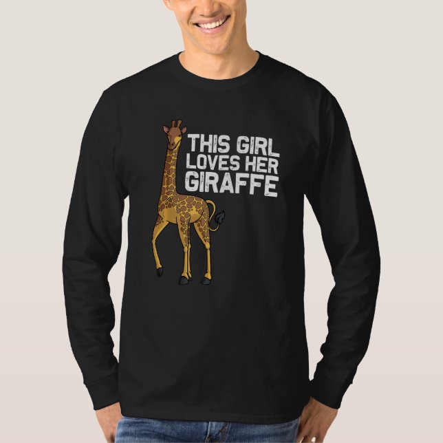 Giraffe For Girls Kids Teens Giraffe Animal T-Shirt (Front)
