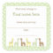 Giraffe Friends Baby Shower Book Plate Neutral Gen
