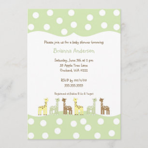 Giraffe Friends Baby Shower Invite Gender Neutral